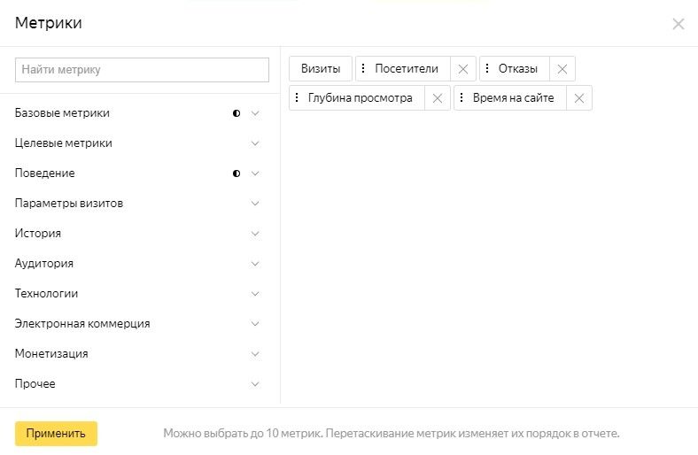 Список метрик