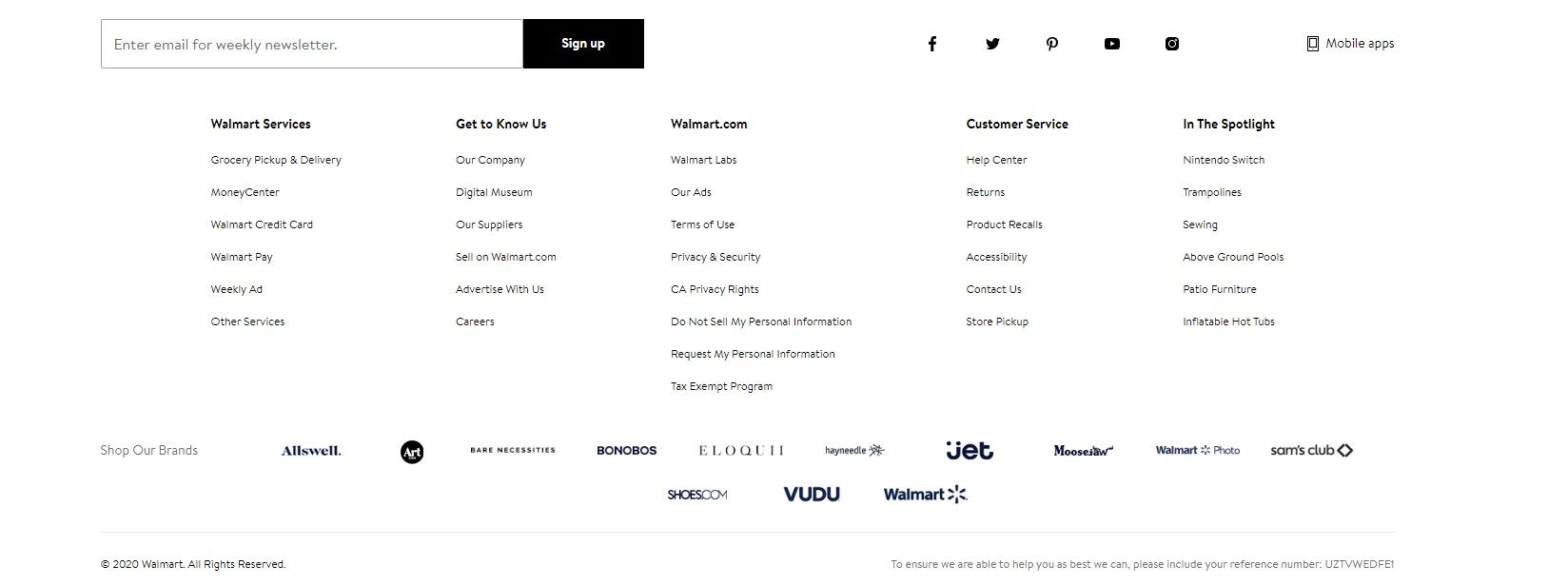 Бренды в подвале на примере www.walmart.com