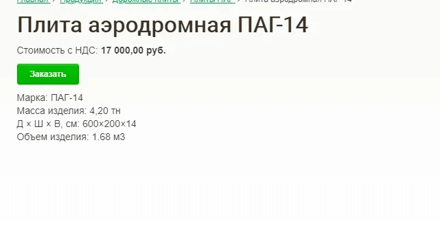 Пример карточки товара
